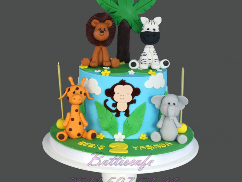 2 Yaş Safari Doğum günü Pastası