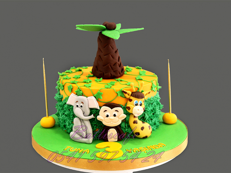 Safari Temalı Doğum günü pastası