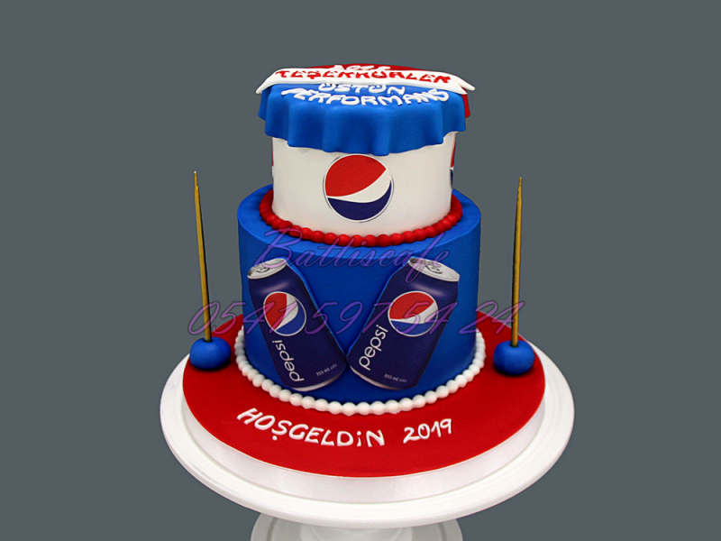 Pepsi Temalı Kutlama Pastası