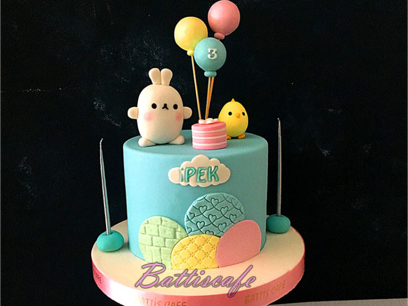 3 Yaş Balonlu Doğum günü Pastası